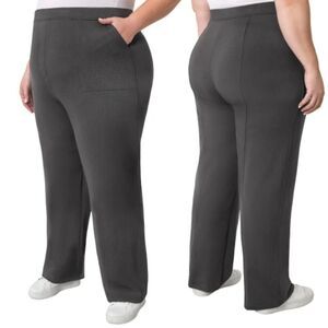 NWT Mondetta Gray Straight Leg Pants with Elastic Waistband Size XL Side Pockets